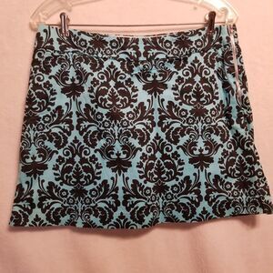 Haute Shot Golf 8 Skort Teal Cotton Blend Side Zip Pickleball Tennis Activewear